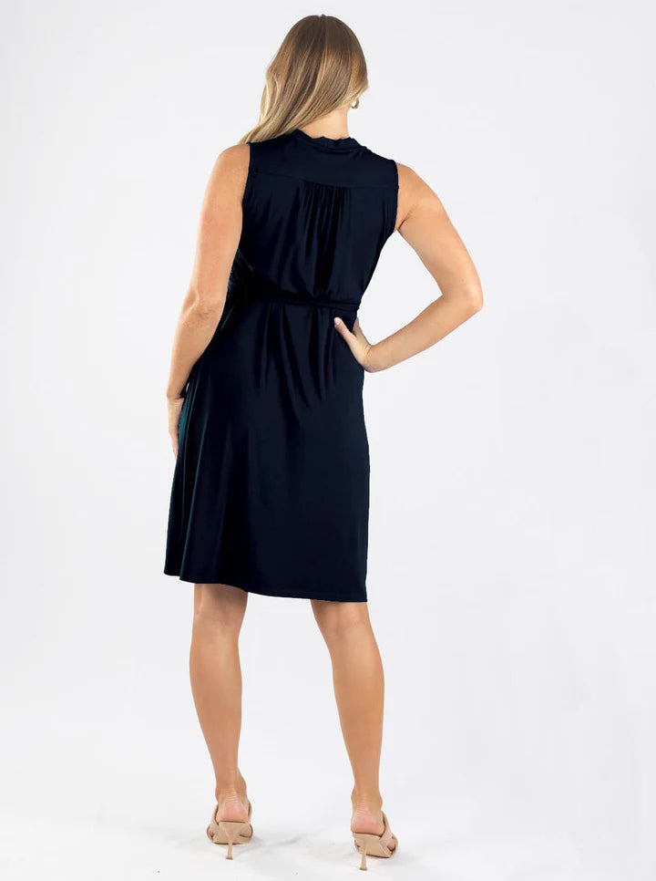 Eve maternity Classic Wrap Feeding Dress in Black