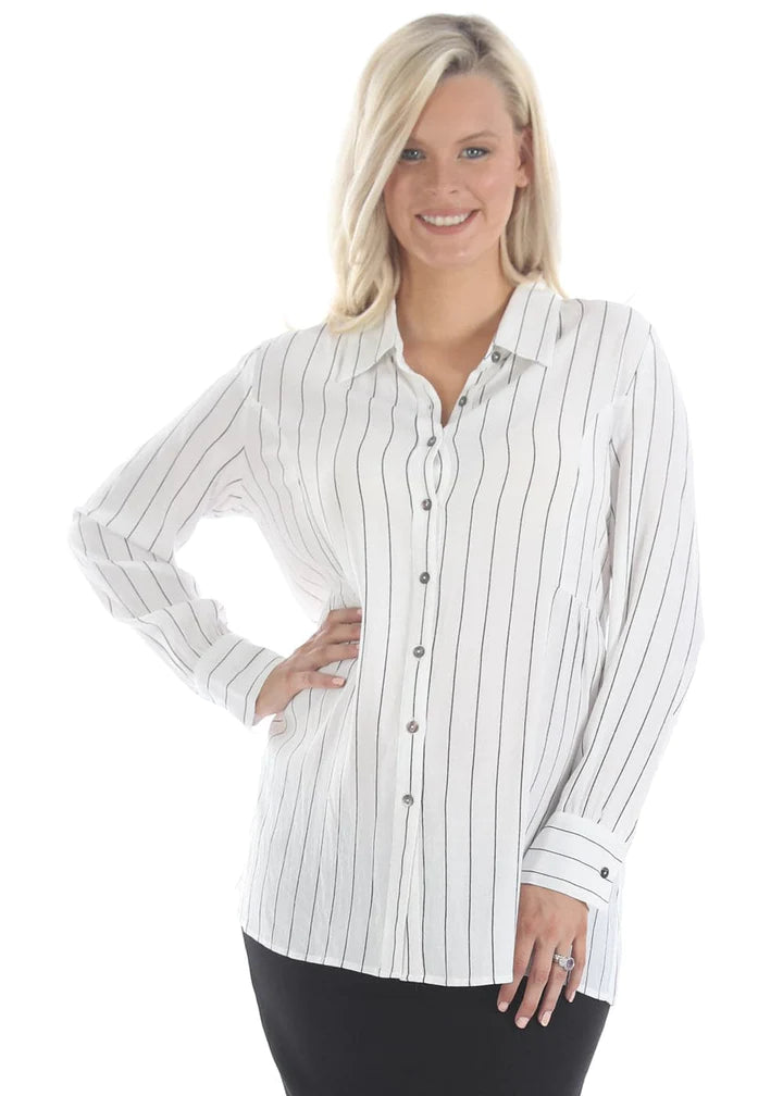 Maternity Striped Work Shirt