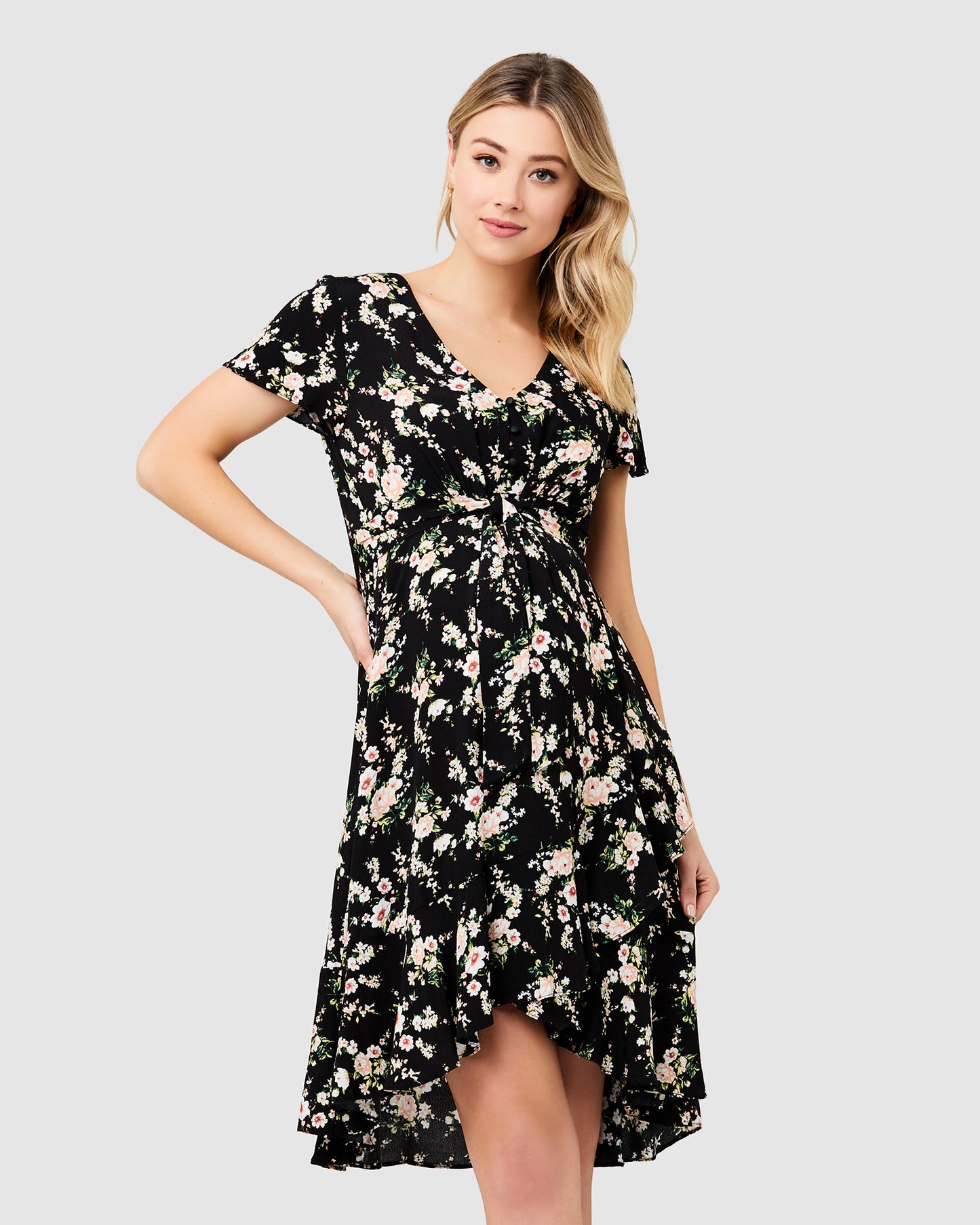 Elora Tie Front Maternity Dress