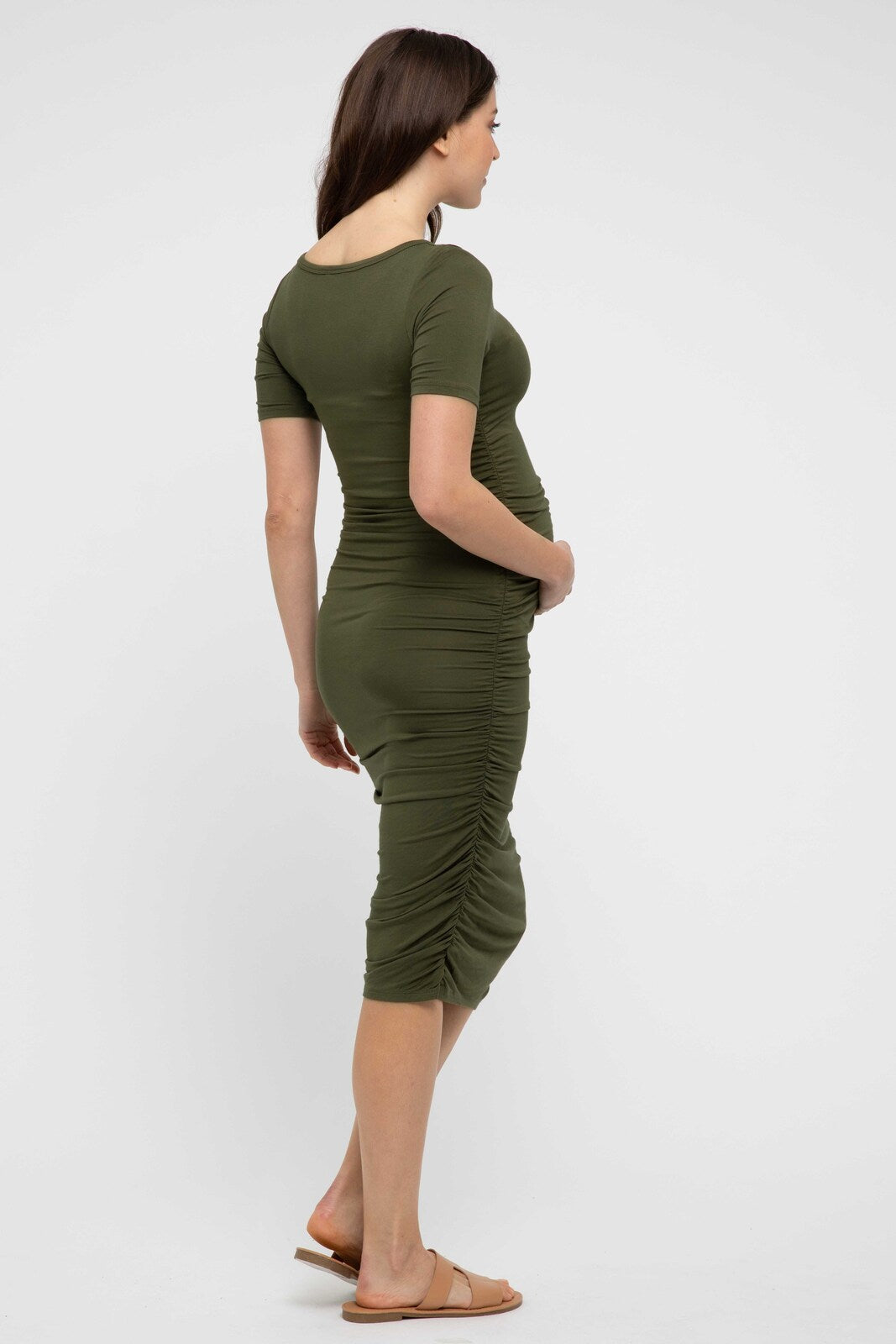 Jasper Maternity Dress - Dark Olive