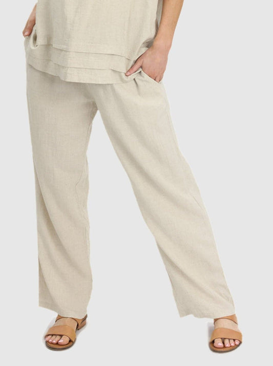 Linen Maternity Pants - Beige