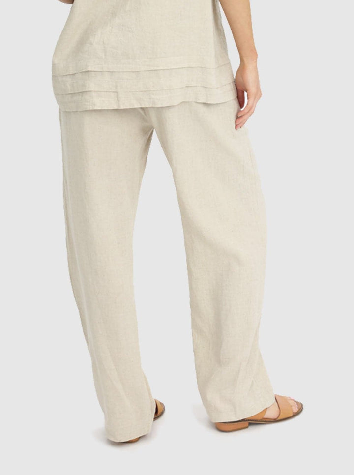 Linen Maternity Pants - Beige