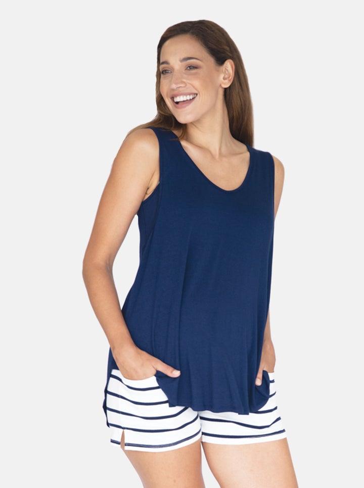 Maternity Swing Tank With Nursing Opening in Navy