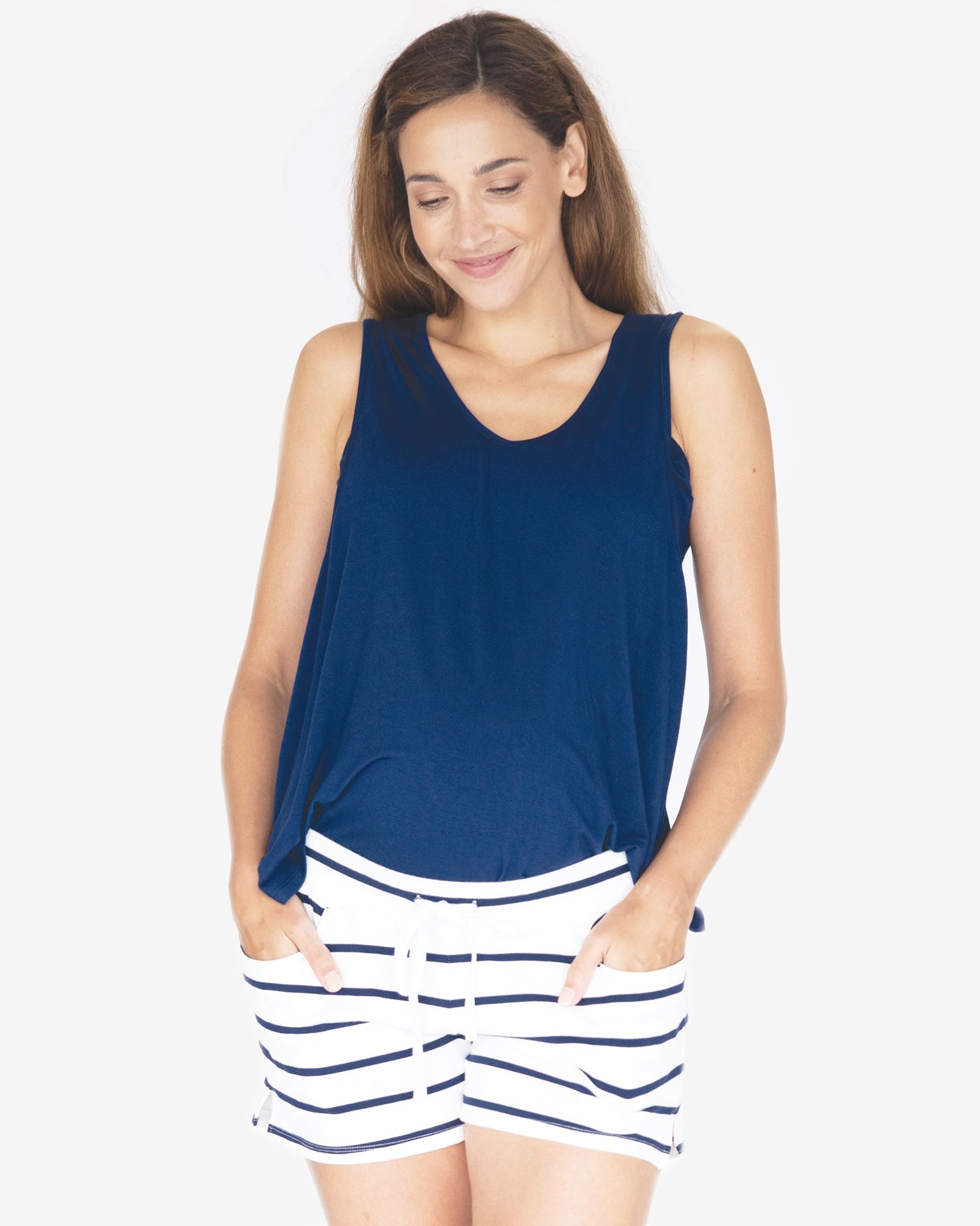 Maternity Swing Tank With Nursing Opening in Navy