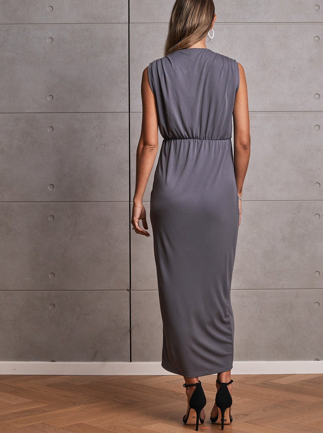 Anias Maternity Evening Dress in Excalibur Grey